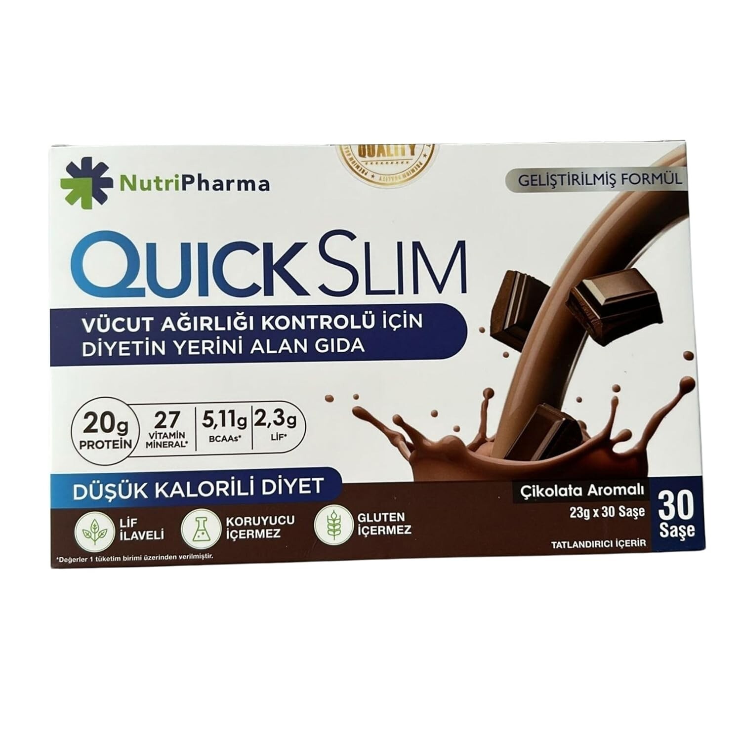 30 Servings Quick Slim Shake – Delicious Weight Loss Shake with Vitamins & Fiber