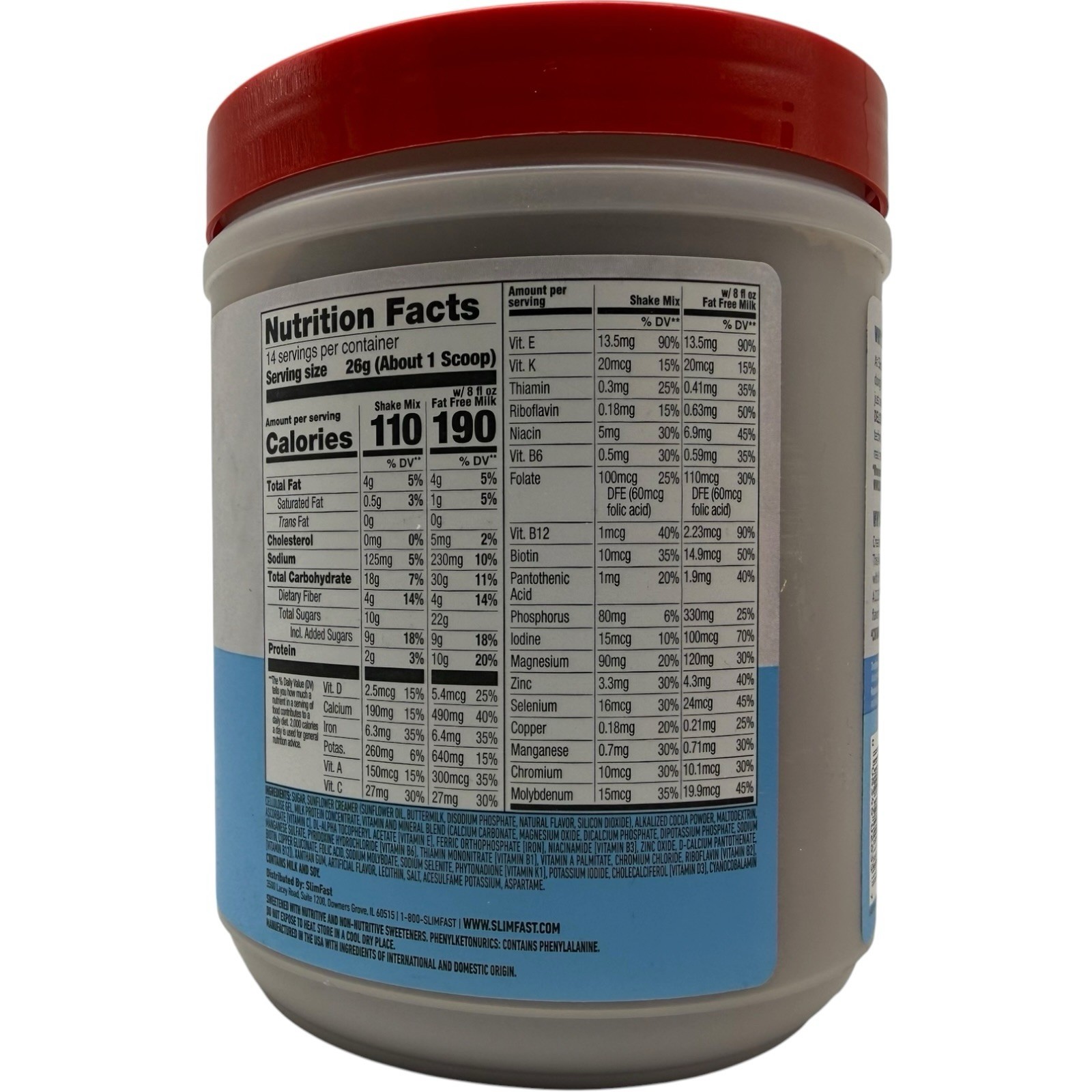 SlimFast Original Rich Chocolate Royale Shake Mix Powder 14 Servings 06/27