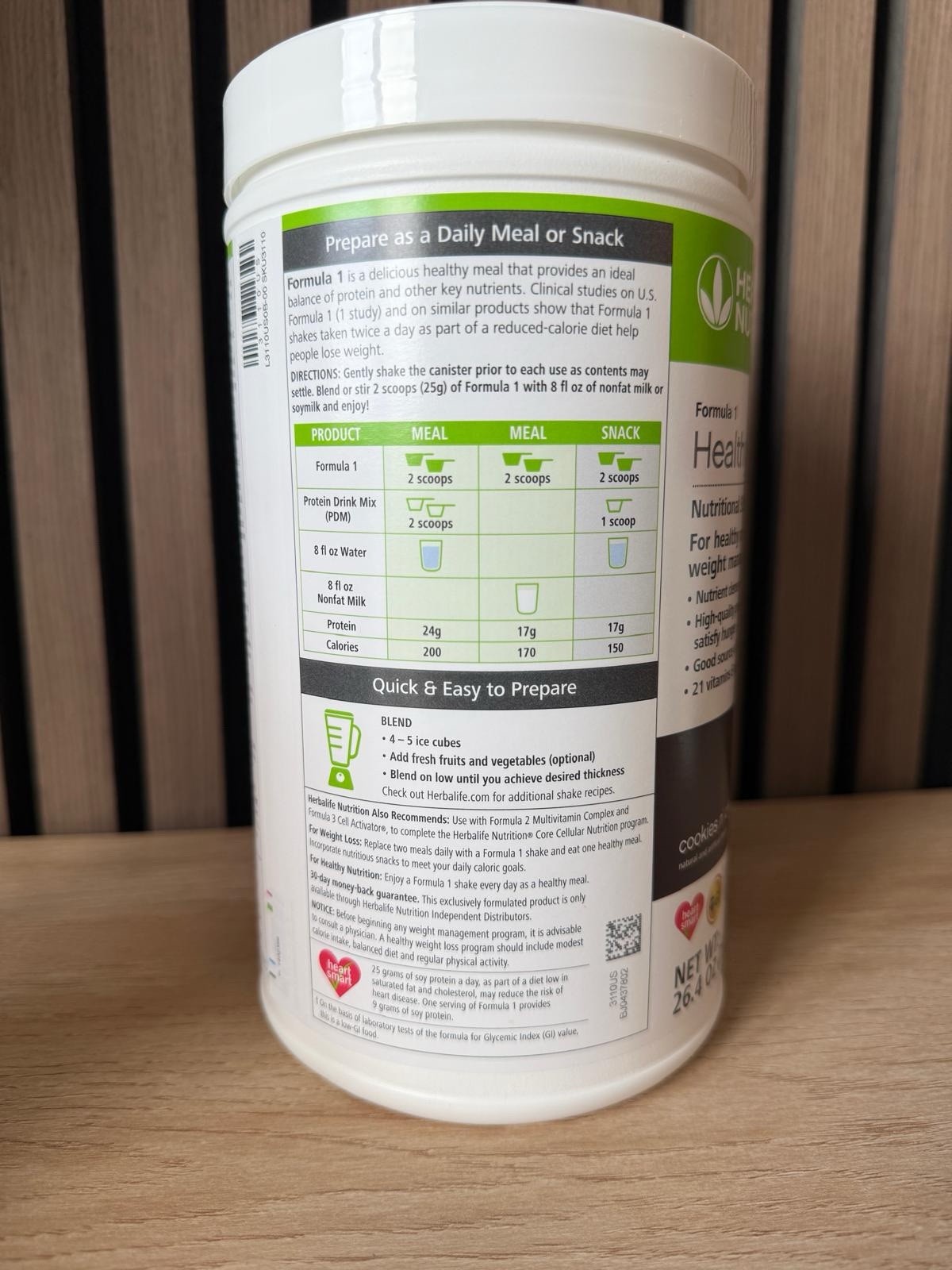 Herbalife Formula 1 Healthy Meal Replacement Shake Cookies ‘n Cream, 750g