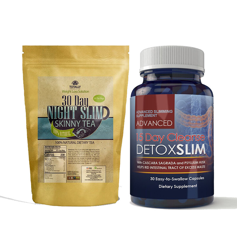 Night Slim Weight Loss Tea Bags 15 Day Cleanse Slimming Caps Combo Pack