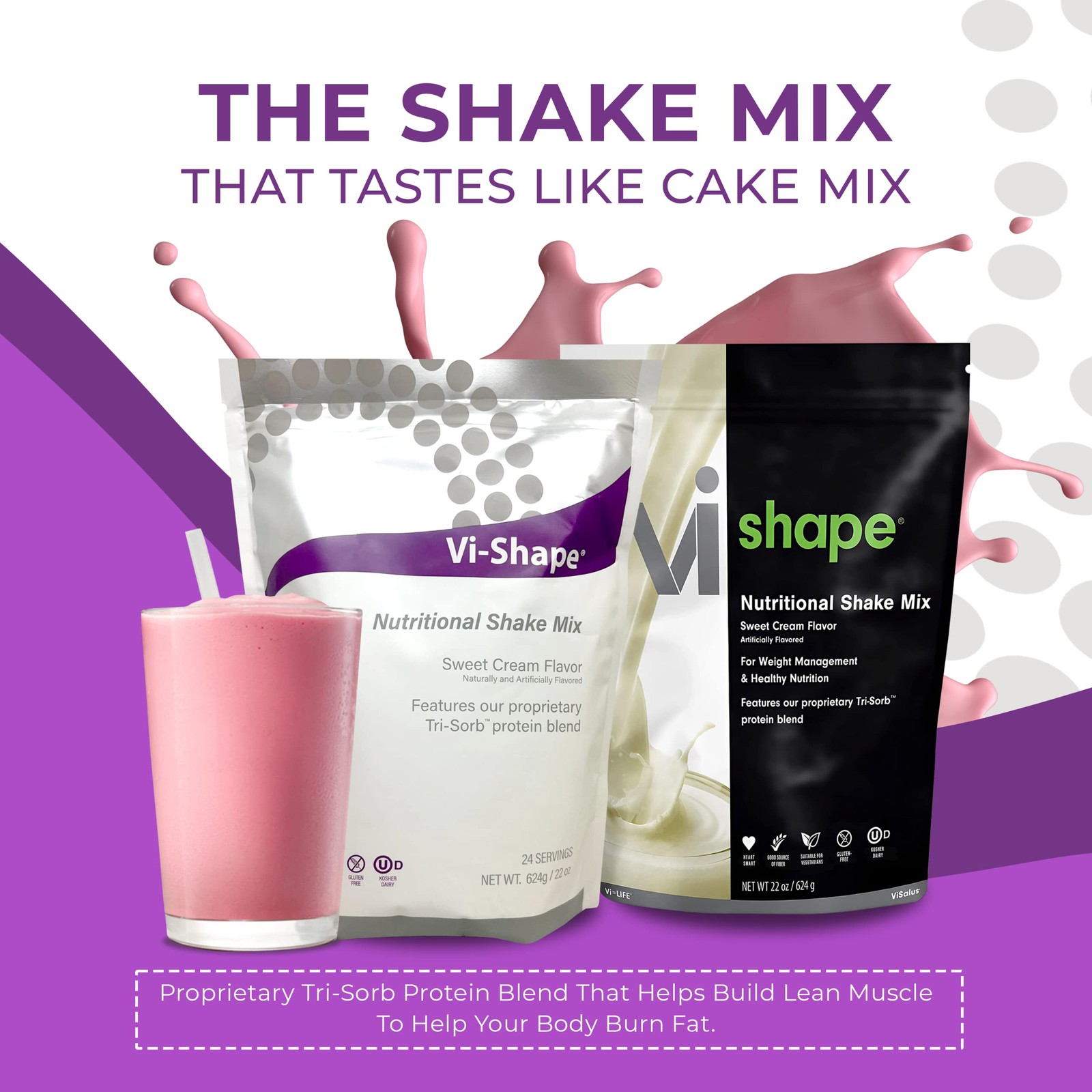 Vi Shape Original Nutritional Shake Mix Sweet Cream Flavor | 22oz 1 Bag, 24 S…
