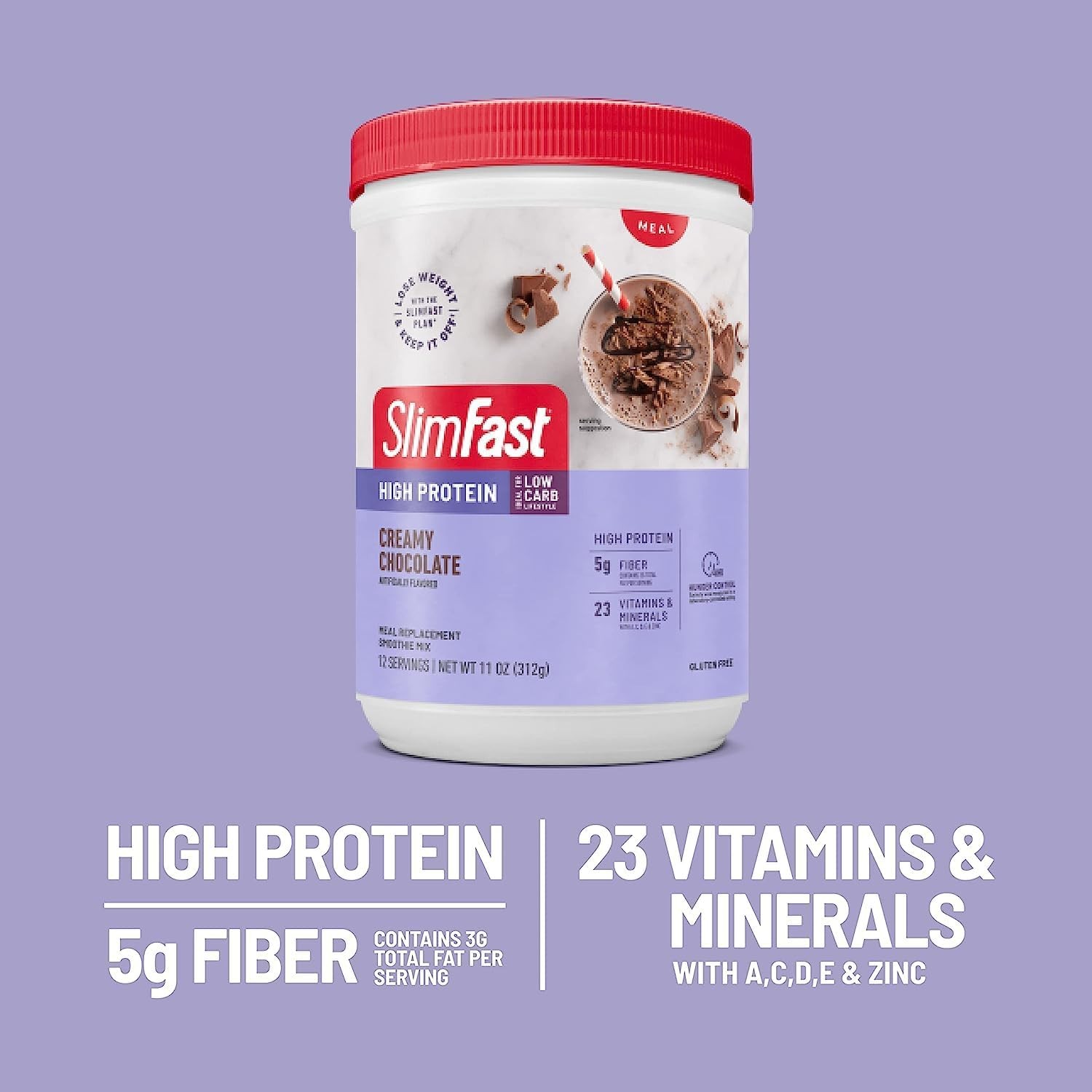 SlimFast High Protein Meal Replacement Shake Powder, 12 Servings (Pack of 2), Ad