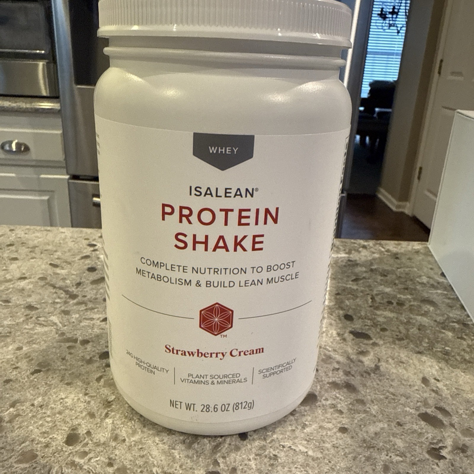 IsaLean Protein Shake Strawberry Cream 28.6 oz 14 Meal Canister Complete Healthy