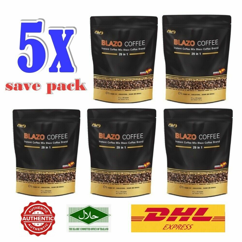5x BLAZO COFFEE INSTANT MIX THAI COFFEE 29-IN-1 SLIMMING HEALTHY Herbals Health
