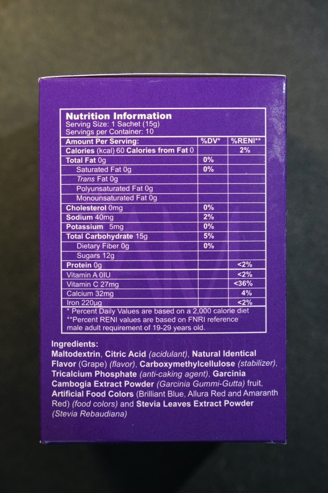 IAM Amazing Grape Flavored Drink with Garcinia Cambogia – 10 Sachets