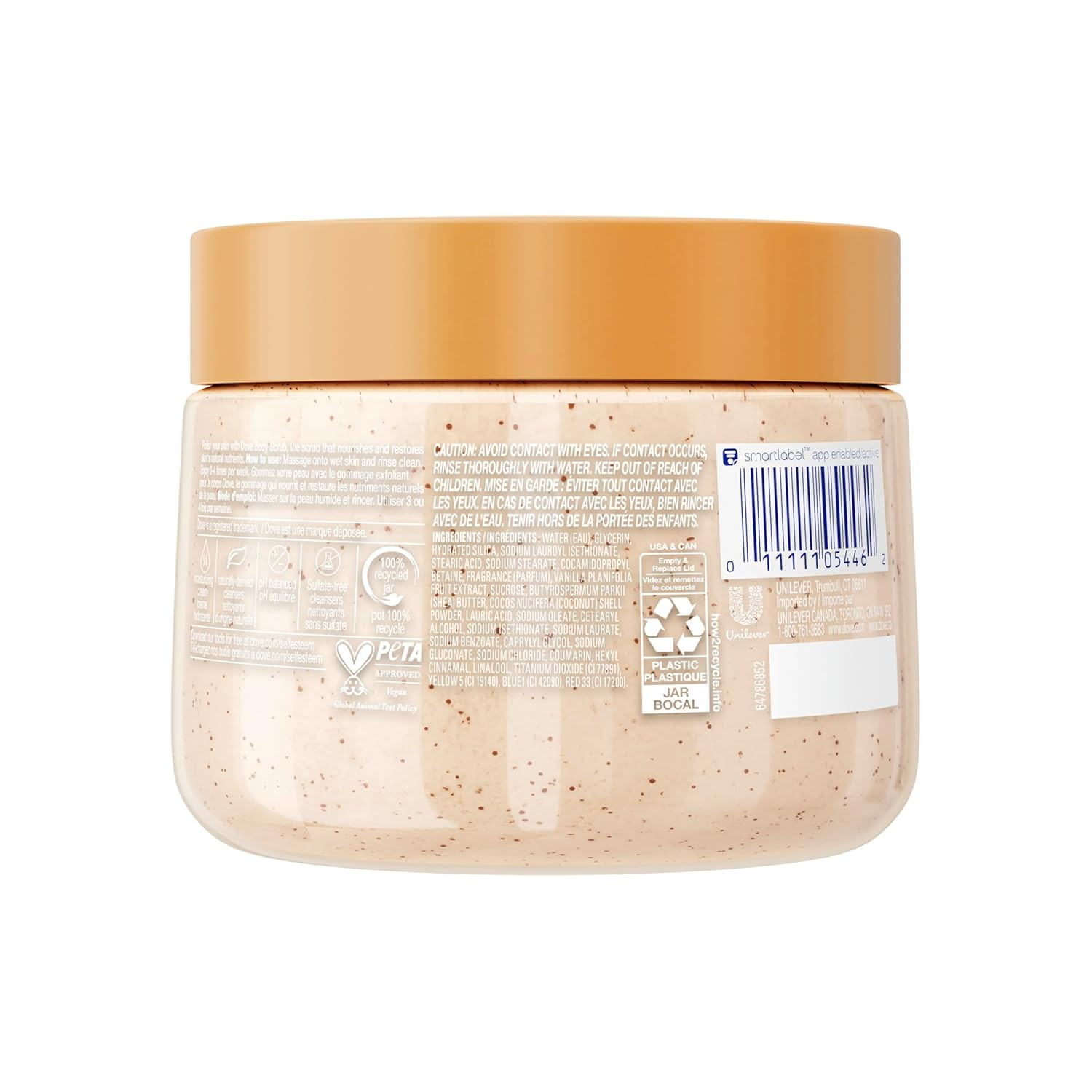 Vanilla Sugar & Shea Butter Body Scrub Exfoliates and Deeply Nourishes for Sm…