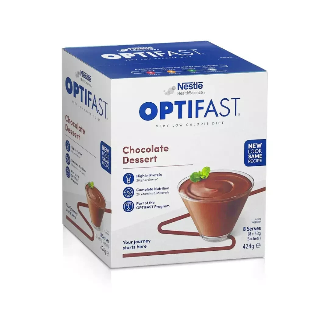2 x Optifast VLCD Weight Loss Diet Chocolate Dessert Shake Sachet 8x53g = 16 Pcs