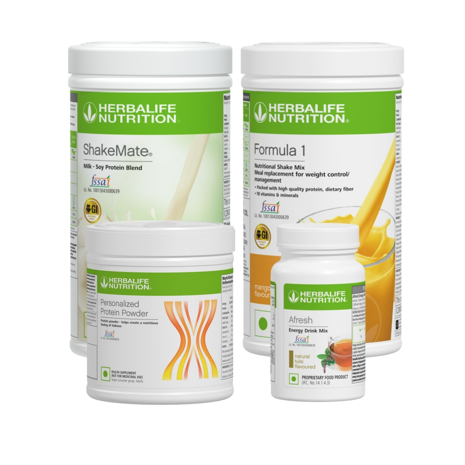 HERBALIFE COMBO (PROTEIN 400GM, SHAKEMATE, MANGO SHAKE , AFRESH) BEST PRICE
