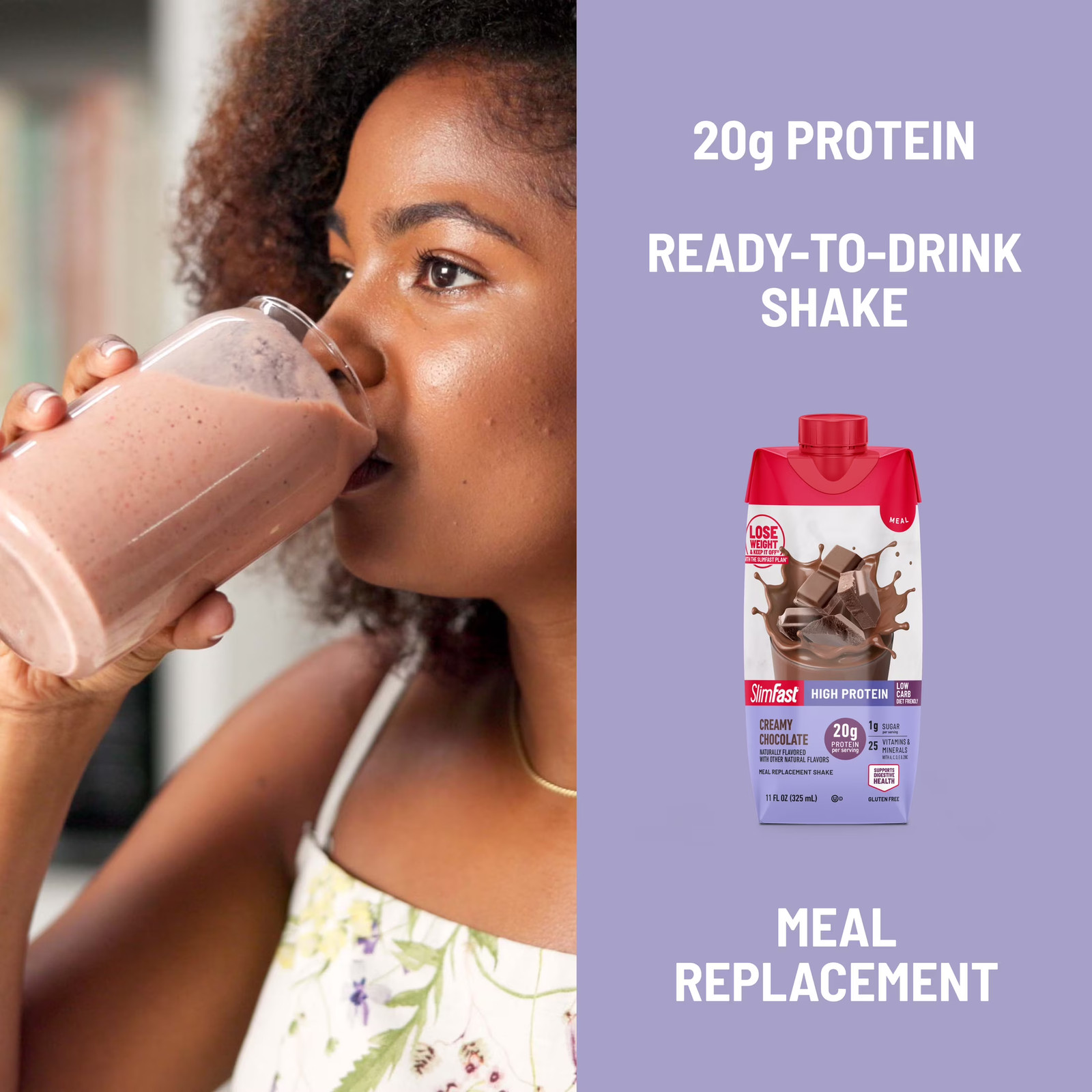 High Protein 20g Meal Replacement Shake Creamy Chocolate 11oz 12ct
