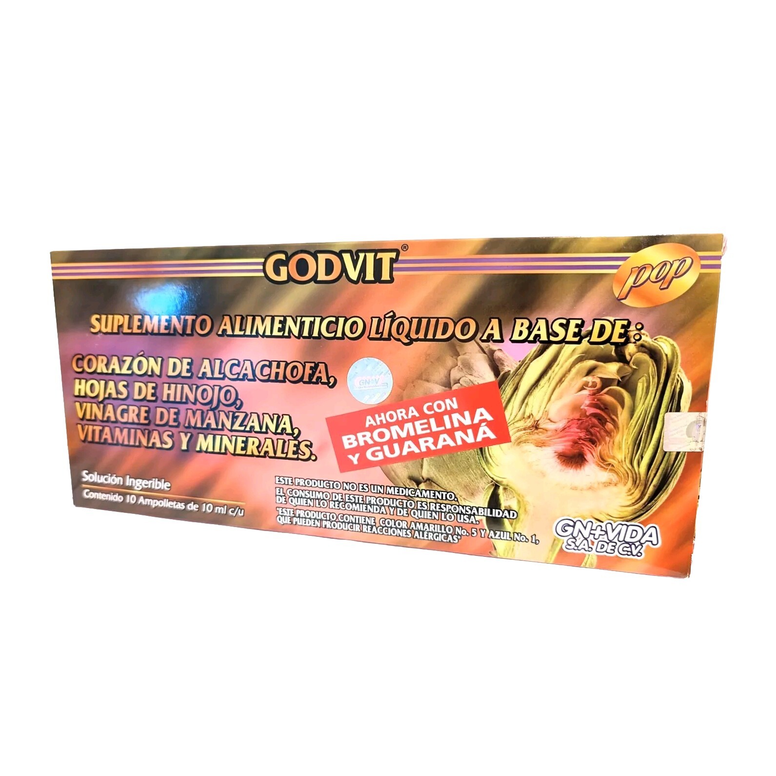 Ampolletas de Alcachofa GN+Vida Artichoke 10 Vials