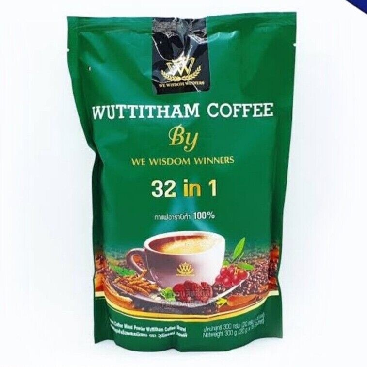 Wuttitham Coffee Healthy Instant Coffee Herbs Mixed 32 in 1 Manage Weight Contro