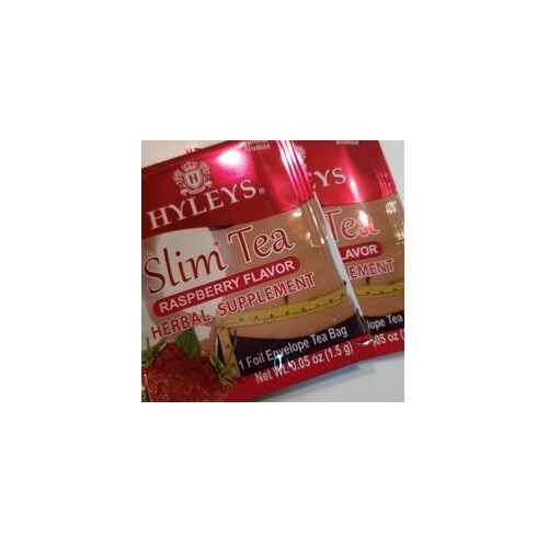 4-PACK Hyleys Slim Tea NO GMO Raspberry 100% Natural 25 tea bags, EXP 10/25