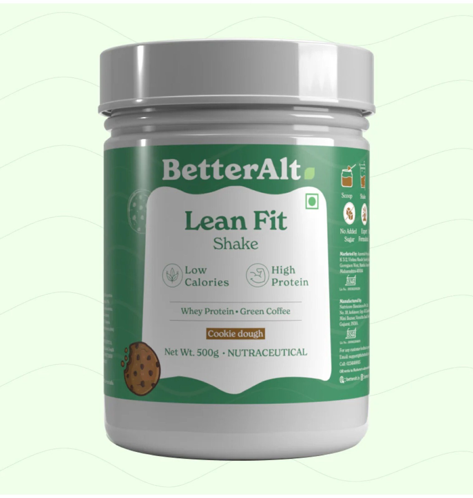 Better Alt Lean Fit Shake (Whey Protein_Green Coffee_Cookie dough_NUTRACEUTICAL)