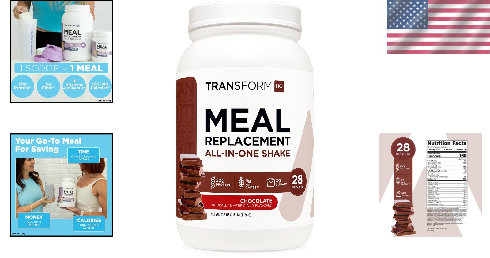 Rich Chocolate Meal Replacement Powder 28 Servings – Quality, Non-GMO