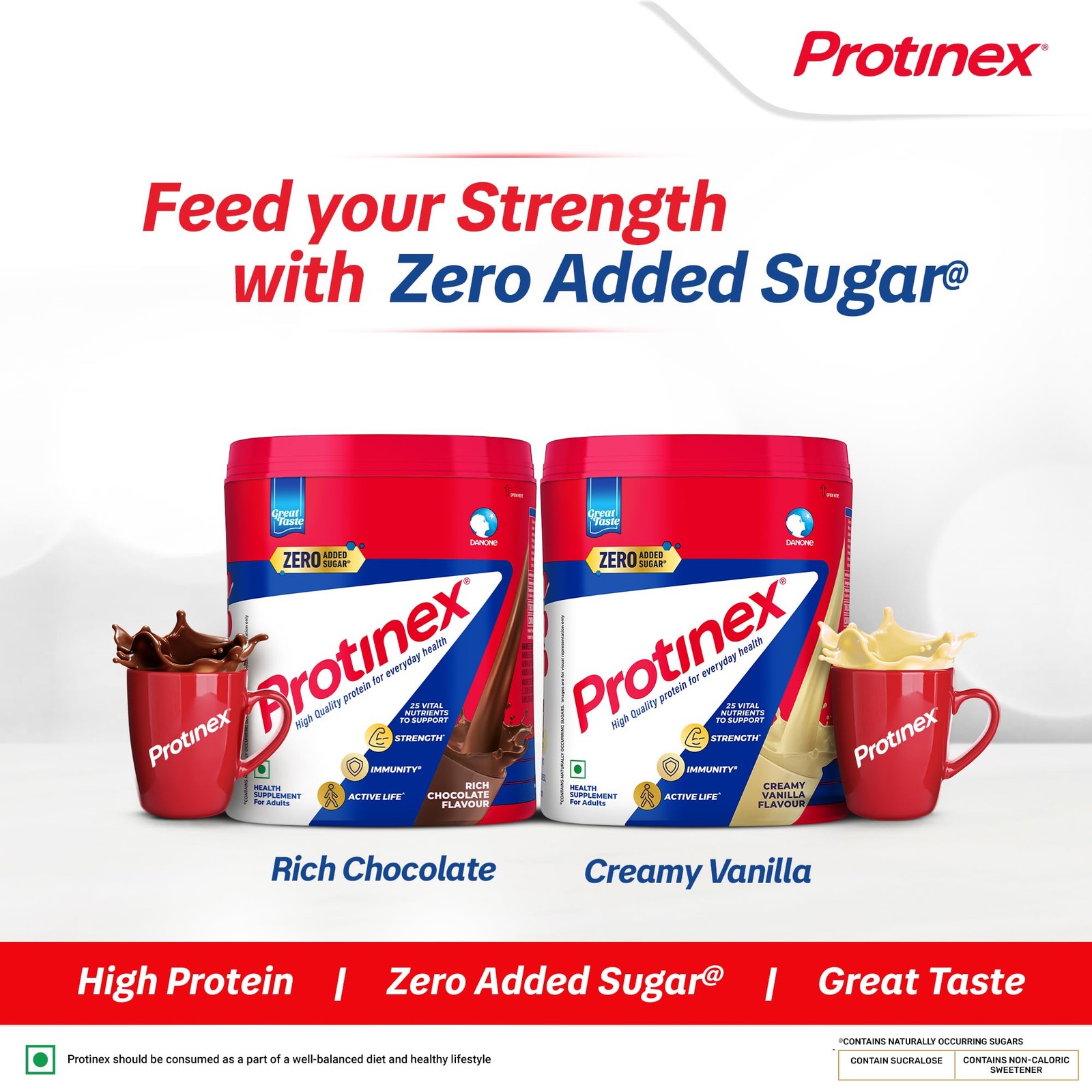 Protinex Protein Mix for Adults – Creamy Vanilla, 25 Nutrients – 400g Jar