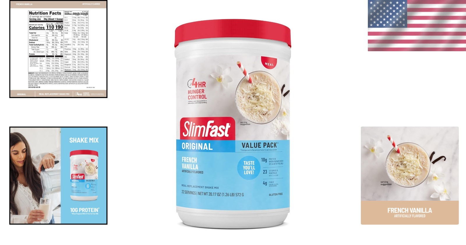 Protein-Packed French Vanilla Shake Mix for Weight Loss – 4g Fiber, 10g Protein