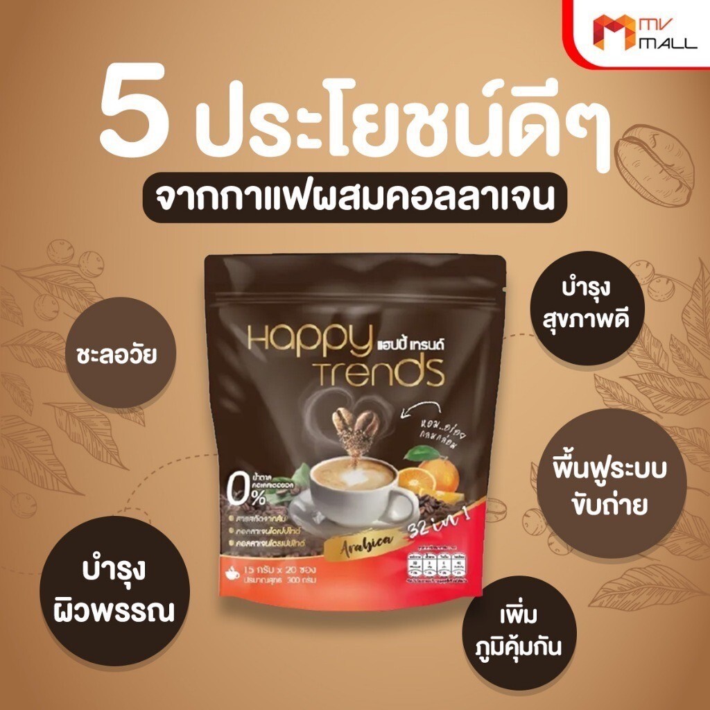 12x Happy Trends Coffee 32 in 1 Mix Collagen Weight Management Nourish Skin Bone