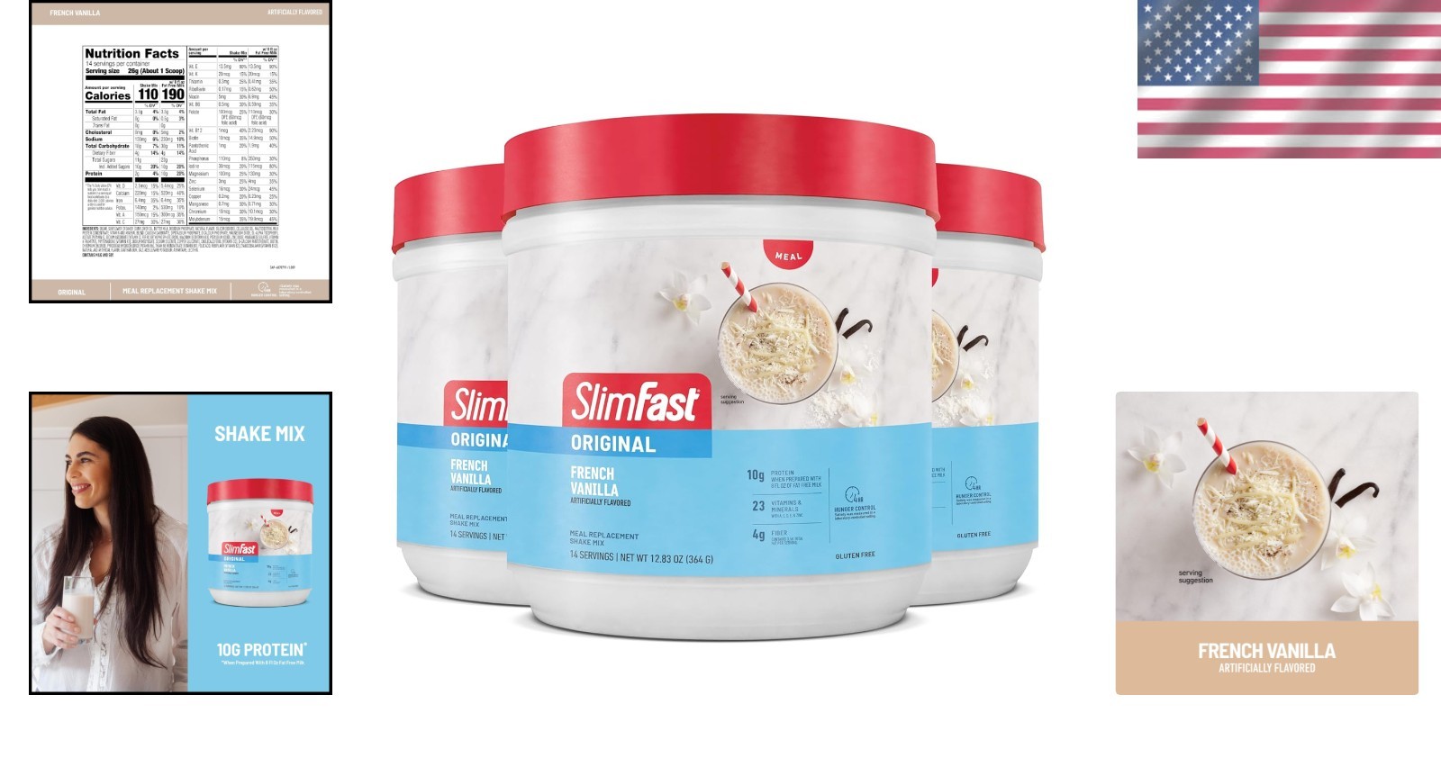 Meal Replacement Shake – French Vanilla, Weight Loss, 14 Servings x 3