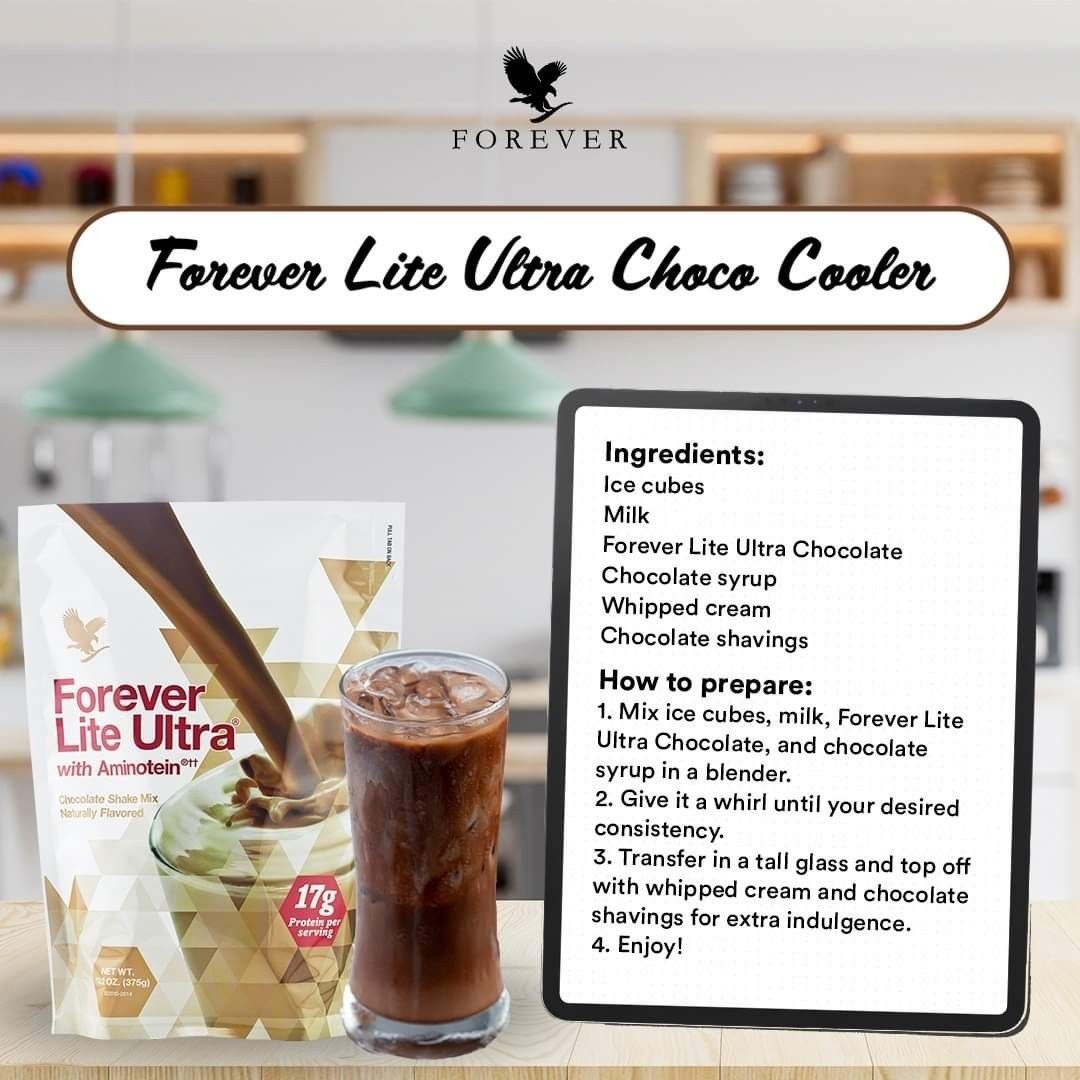 2 Forever Lite CHOCOLATE Ultra Shake Mix Aminotein/HALAL Soy Protein