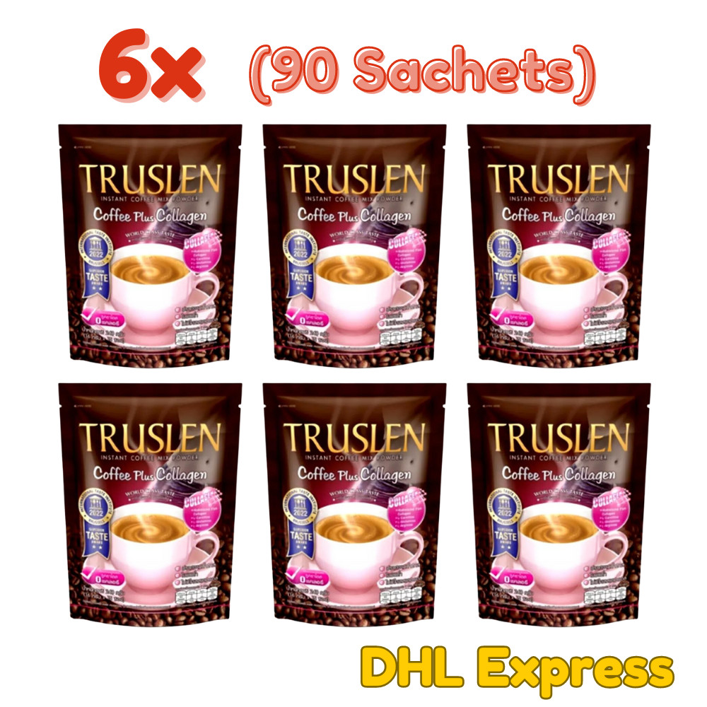 6x Truslen Coffee Mix Plus Collagen Weight Loss Sugar Free Low Fat Slimming Body