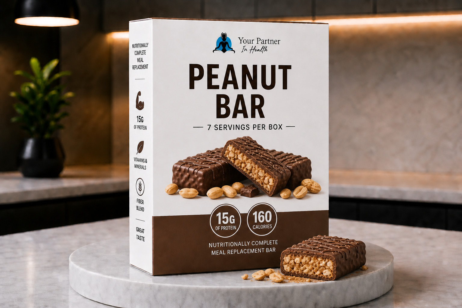 PEANUT BARS – 1 BOX/7 SERVINGS – SIMILAR TO OPTIFAST BARS- FRESH