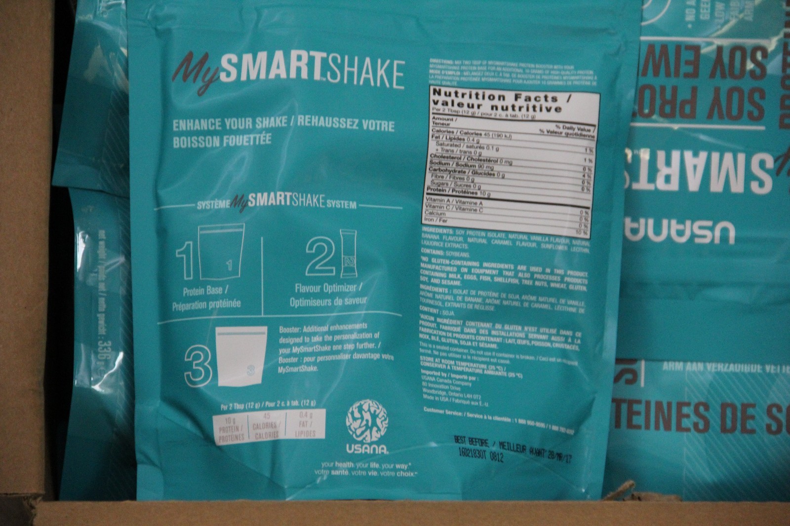 RETAIL $48.30 NEW 2 Bags of Booster Usana MySmartShake Soy Protein 3 EXP 2028