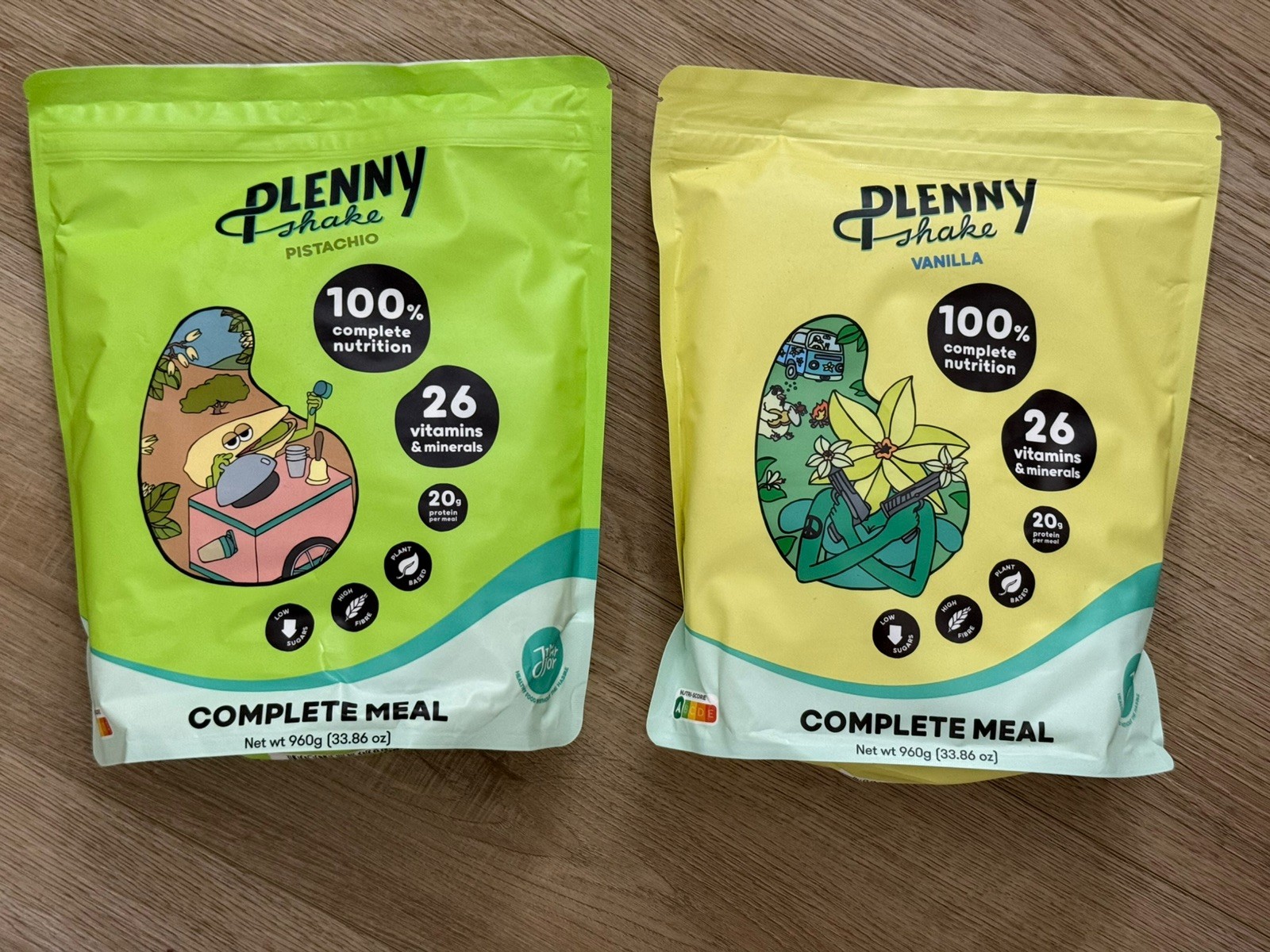 2x Plenny Shake Powdered Jimmy Joy Meal Replacement Pistachio And Vanilla 2 bags