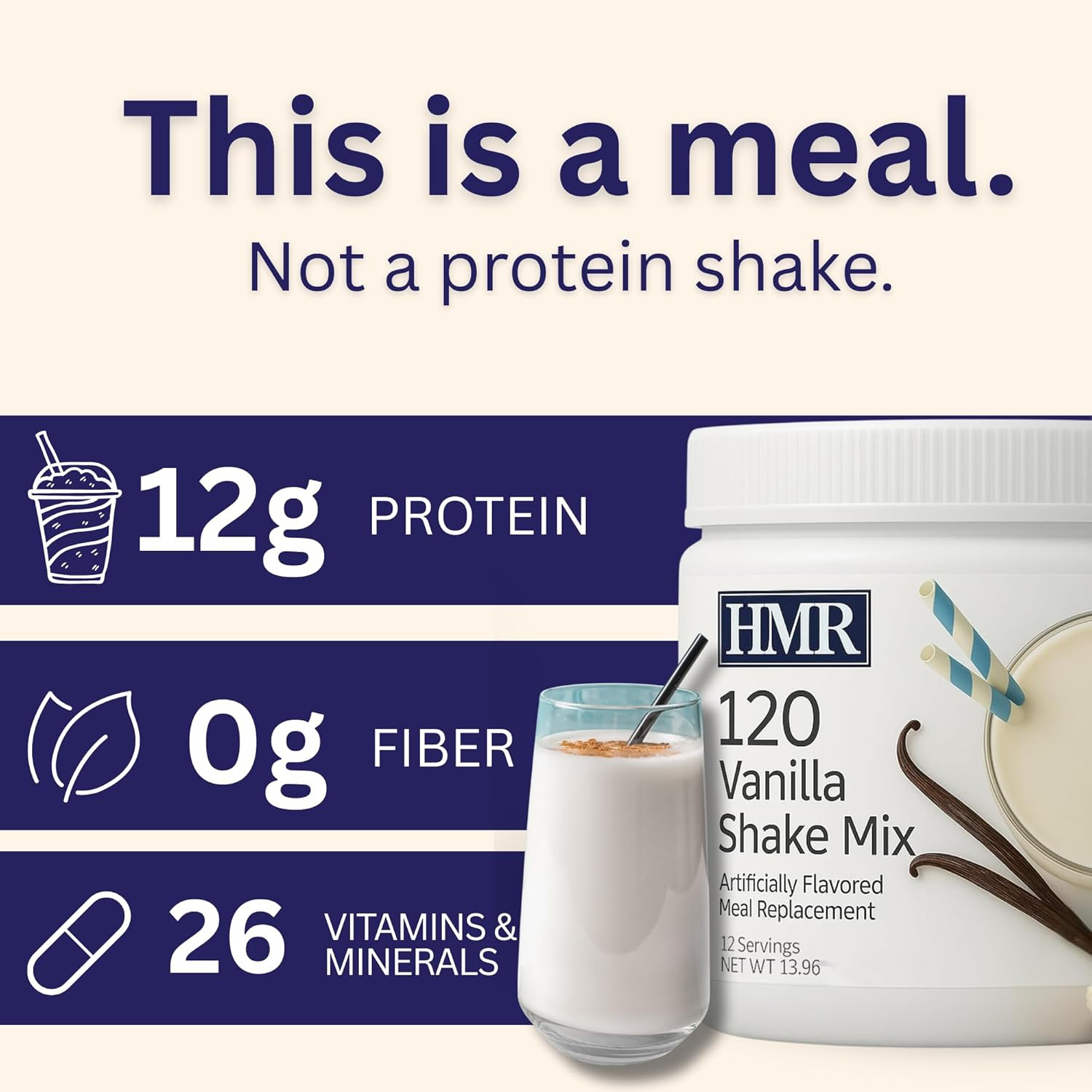 120 Vanilla Shake Meal Replacement Powder | Vanilla Shake Mix to Support Healthy