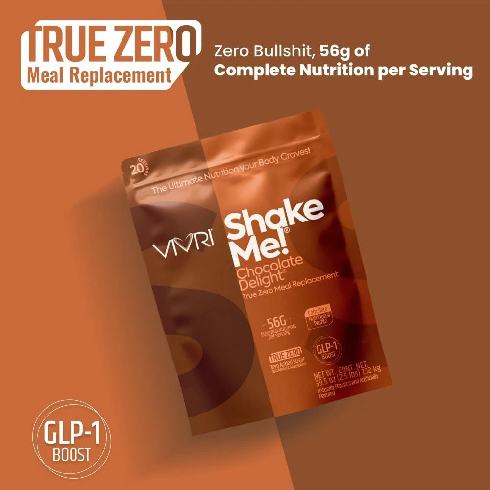 VIVRI ShakeMe TRUE ZERO Chocolate | Complete Meal Replacement | 20 Servings |…