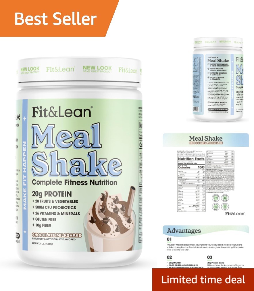 Fit & Lean Chocolate Meal Shake – 10 Servings of Protein & Digestive Health