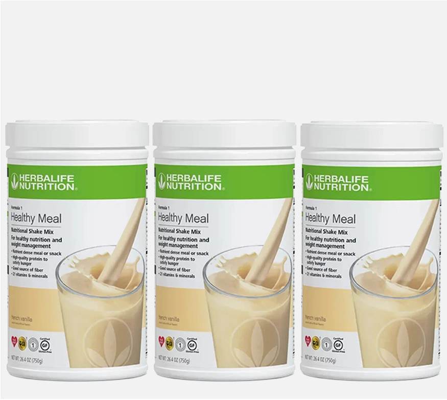 3X Herbalife Formula 1 Healthy Meal Nutritional Shake French Vanilla 750 g