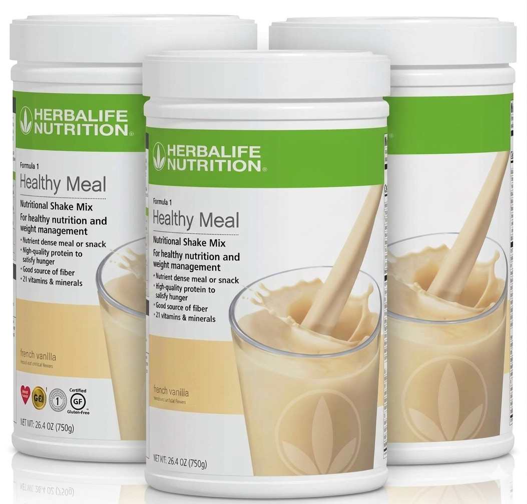 3X Herbalife Formula 1 Healthy Meal Nutritional Shake French Vanilla 750 g