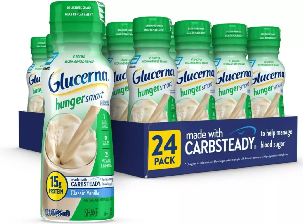 glucerna hunger smart shake/classic vanilla/24 bottles/10 oz