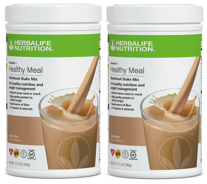 2X Herbalife Formula 1 Healthy Meal Nutritional Shake Cafe Latte 750g