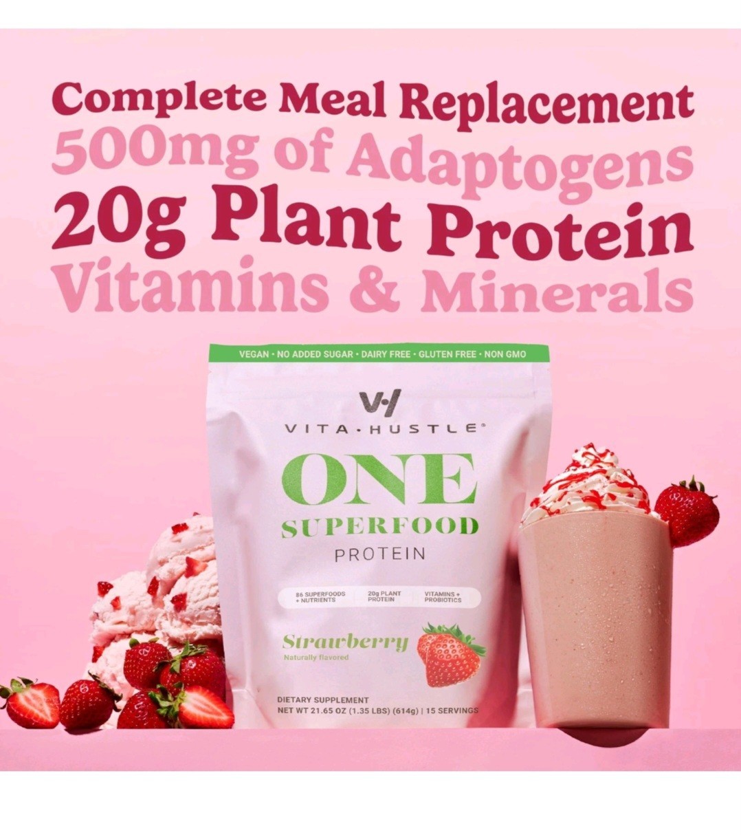 ONE Superfood Protain Vita Hudtle Strawberry Flavored 1.36 lb 619g FREE SHIPPING