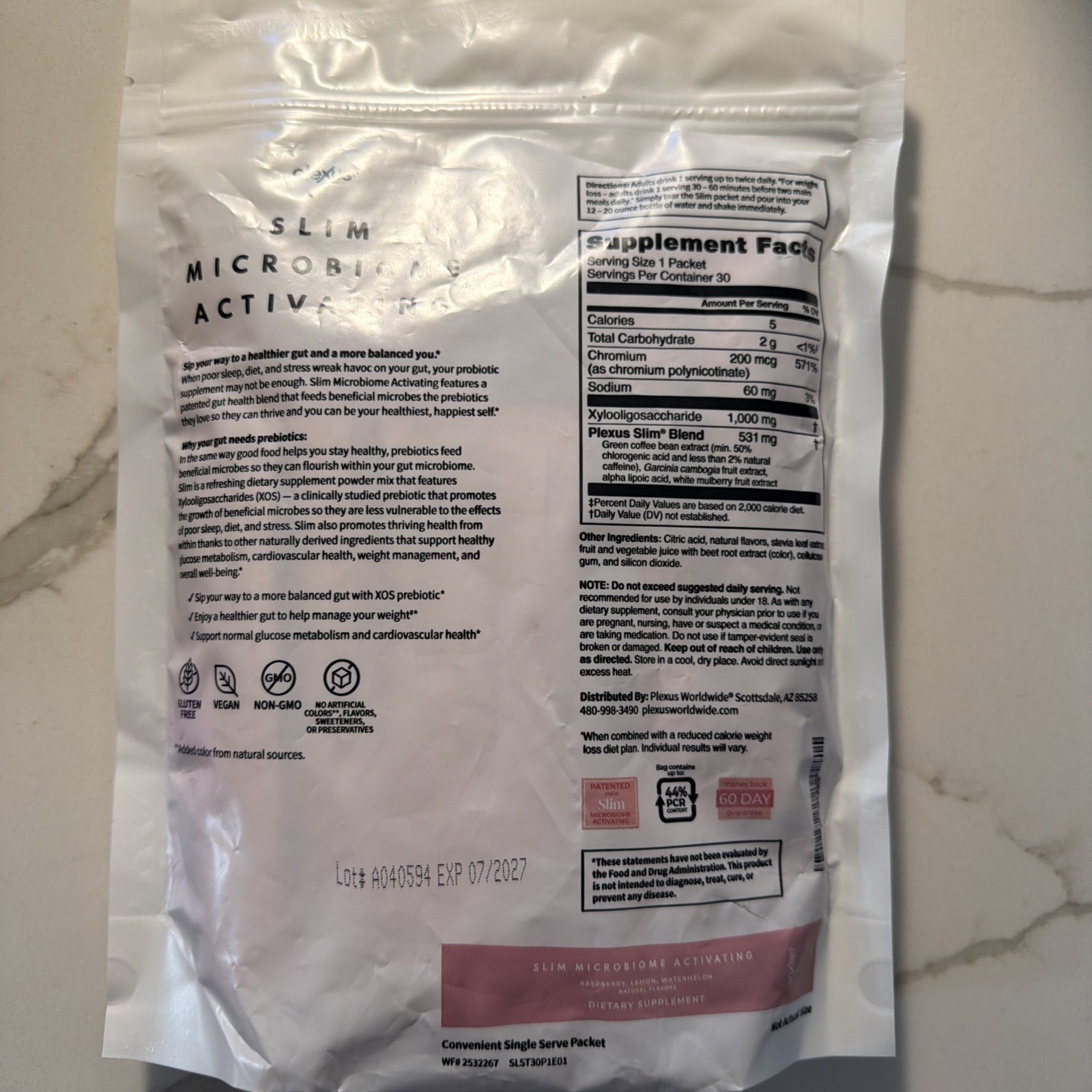 Plexus, Slim, Microbiome Activating, Raspberry Lemon Watermelon, Gut Health 30