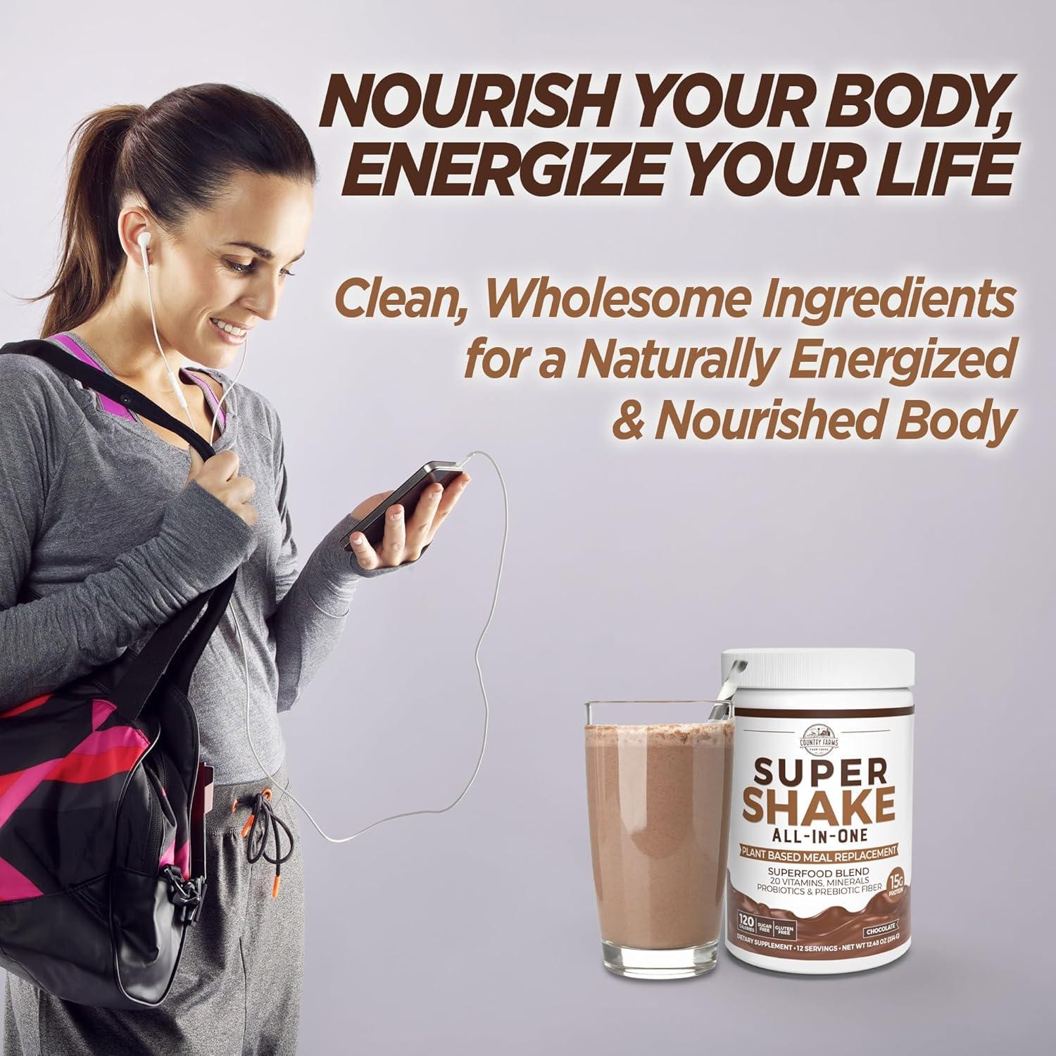 Country Farms All-In-One Super Shake Meal Replacement 15g Plant Protein Dietary