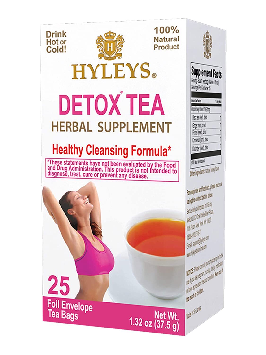 Hyleys 100% Natural Non GMO Wellness Slim Tea 25 Tea Bags – Please Choose Flavor