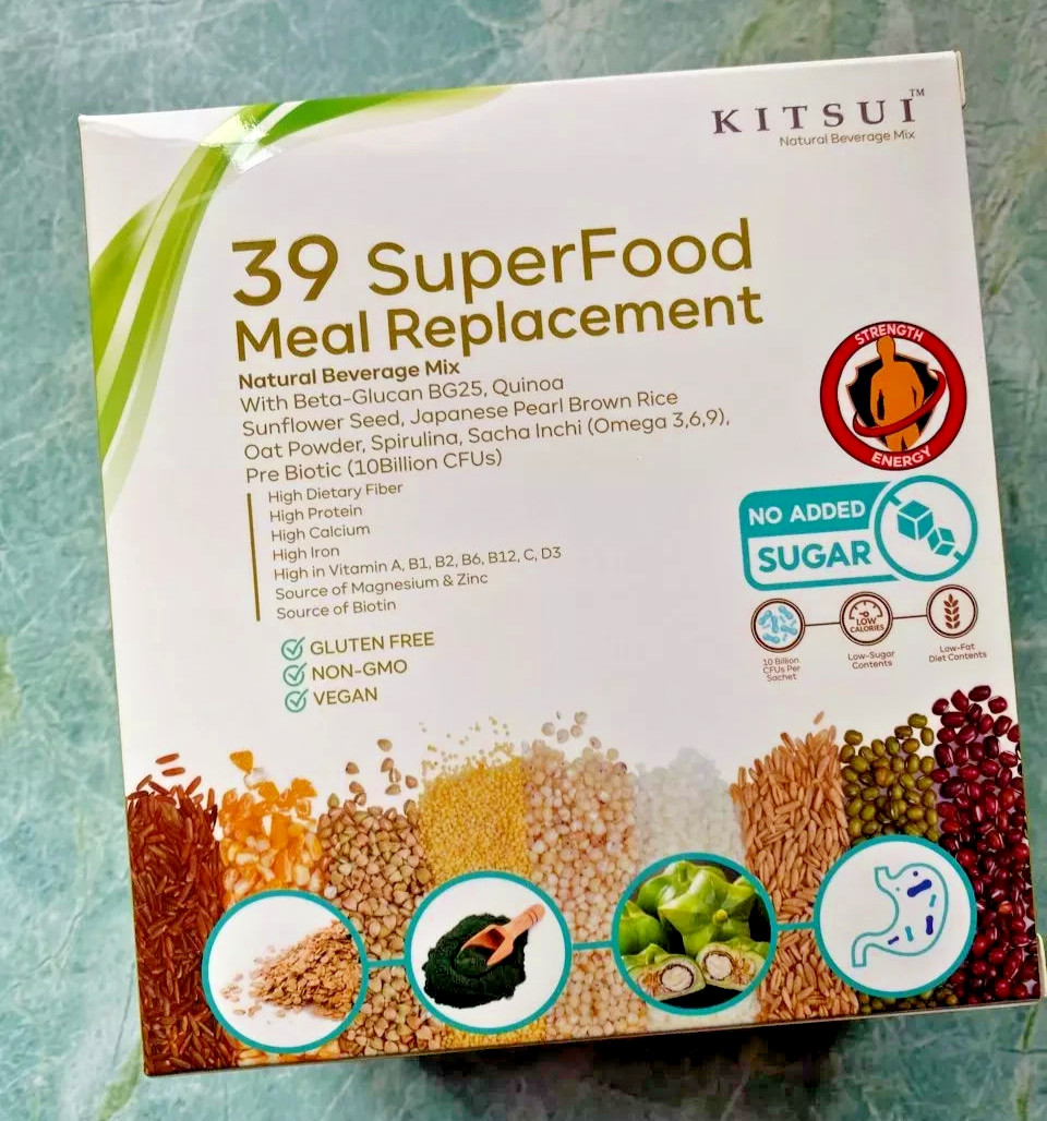 4X KITSUI 39 Super Food Meal Replacement 15’s x 30g sugar free for bone joint