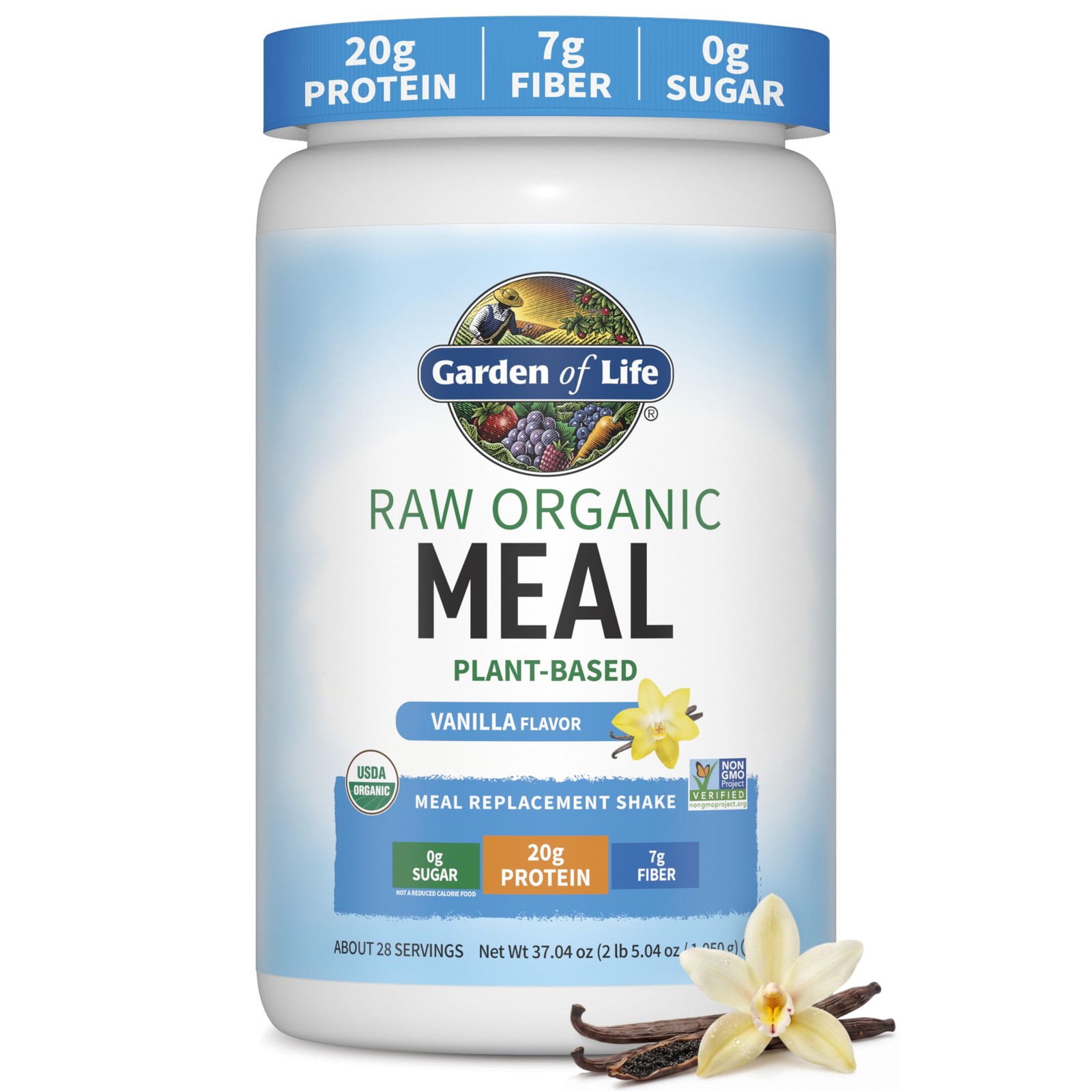 Garden of Life Meal Replacement Shakes, Raw 37.04 Ounce (Pack 1), Vanilla