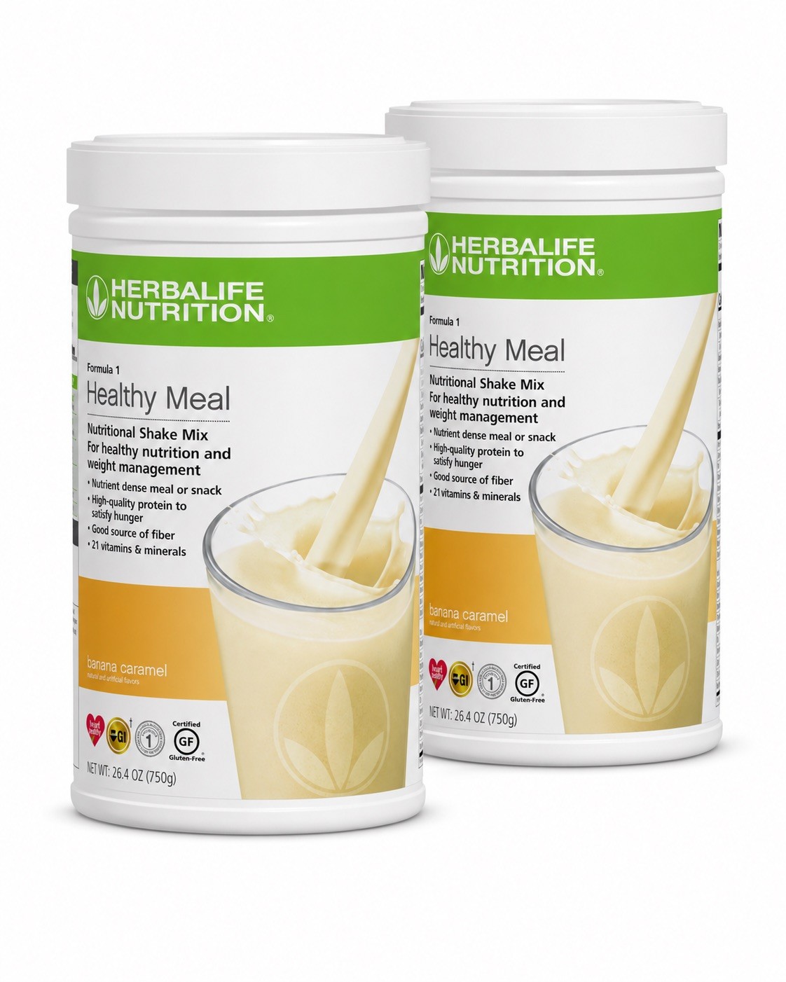 2 HERBAL FORMULA 1 Banana Caramel Healthy Meal Nutritional Shake 750 each USA
