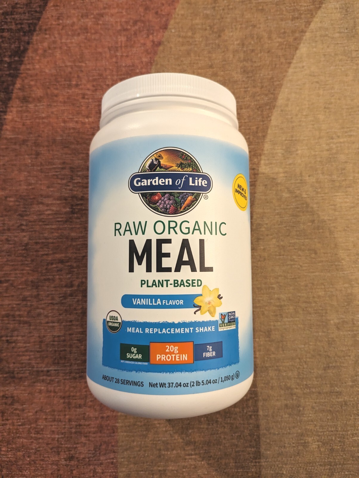 RAW Organic Meal, Meal Replacement Shake, Vanilla, 37.04 oz (2lb 5 oz/1050 g)