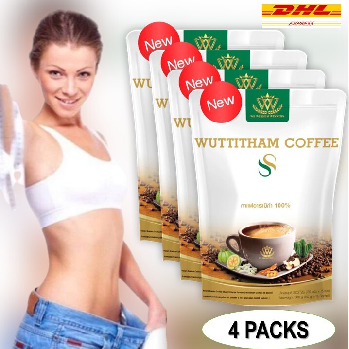 4 X Wuttitham SS Instant Coffee Healthy Weight Control Anti Aging Slimming Drink