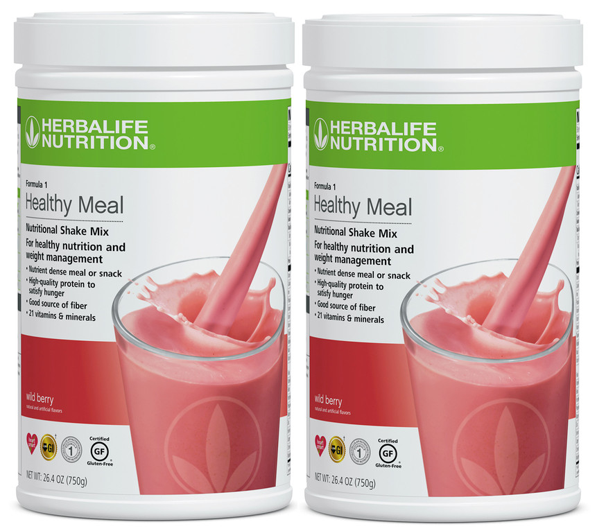 2X Herbalife Formula 1 Healthy Meal Nutritional Shake Wild Berry 750g