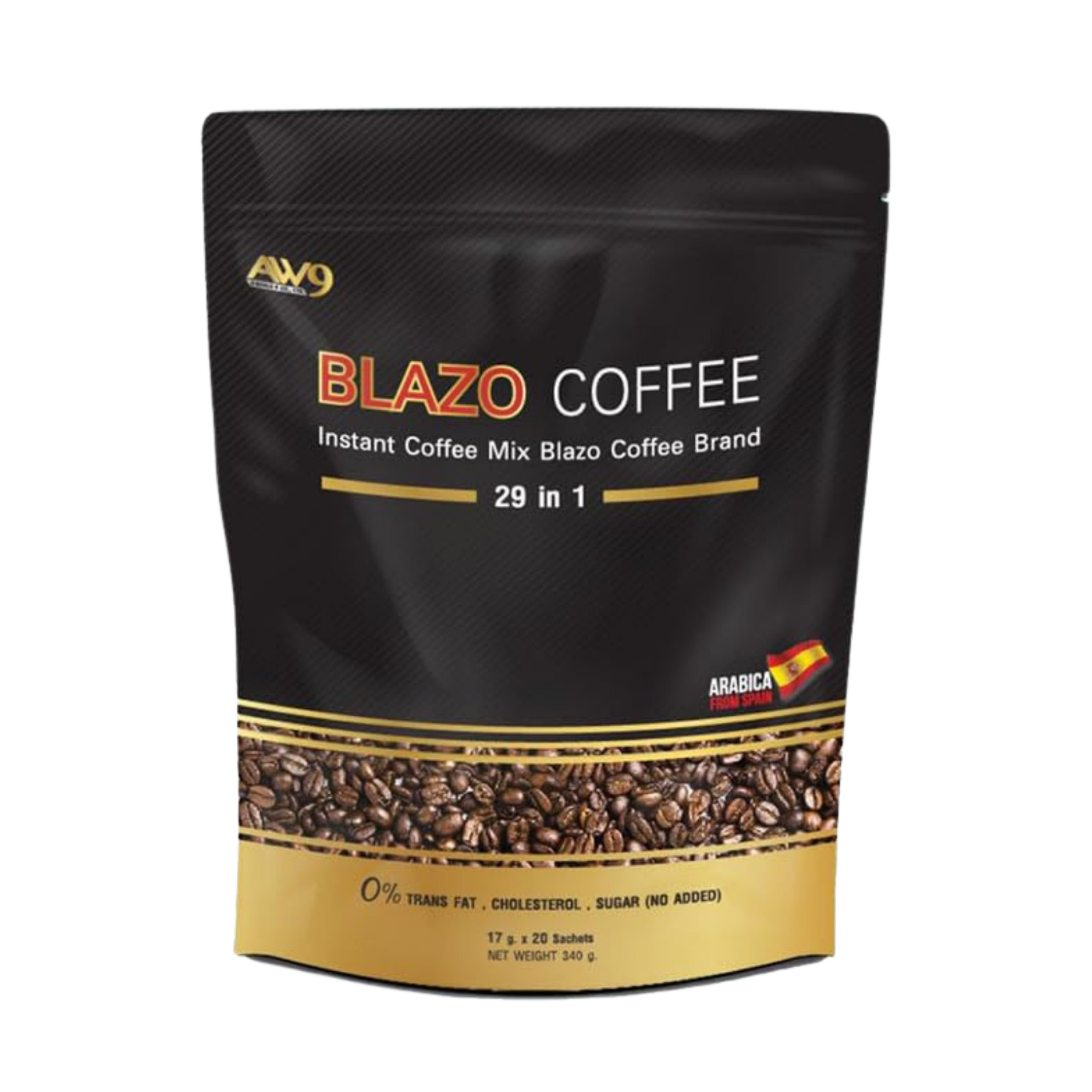 Blazo Premium Arabica Instant Coffee 29in1 | Sugar-Free Non-Fat 20 Sachets