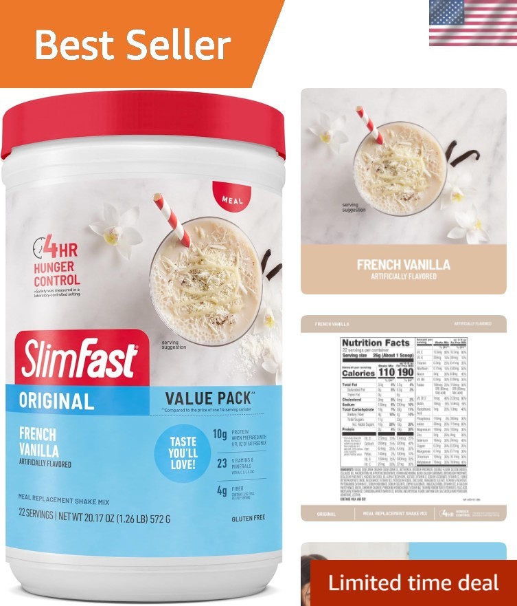 French Vanilla Protein Shake Mix: 22 Servings for Satisfying Hunger Control!