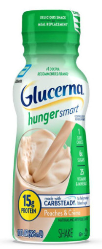 glucerna hunger smart shake/peaches&creme/24bottles/10 oz