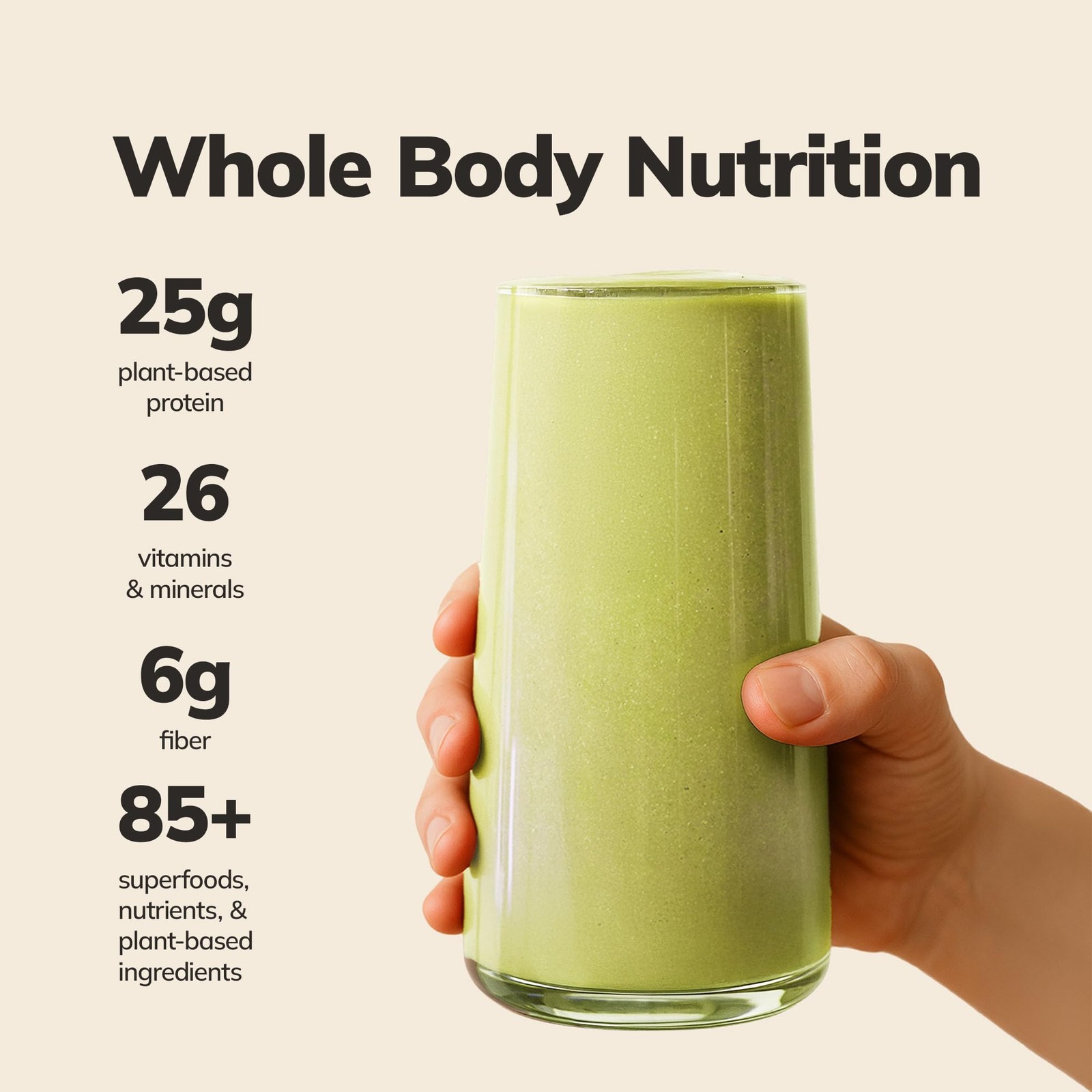 Ka’Chava Whole Body Meal Shake Matcha 2 lb – Vegan Protein Powder (15 Servings)
