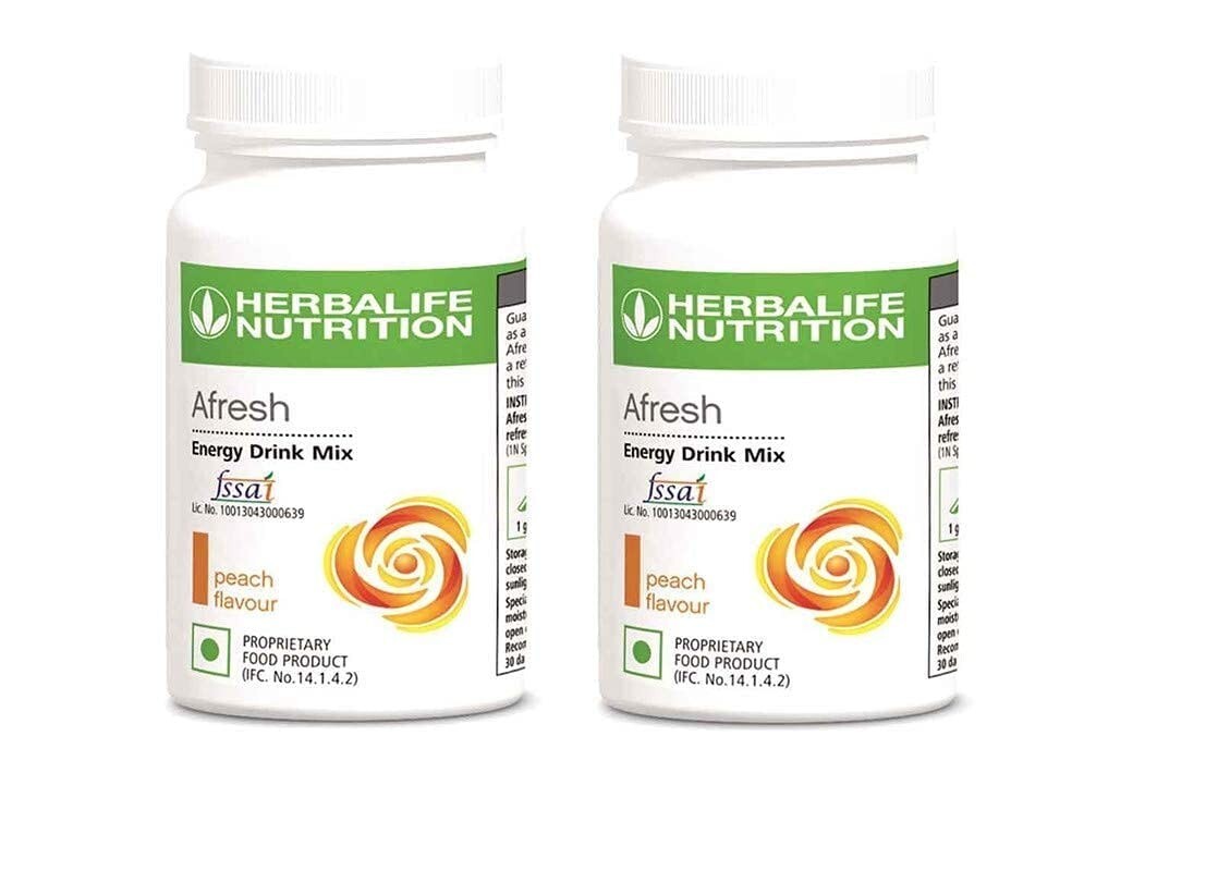2X Afresh Energy Drink Mix Peach Flavour 50gm each fast shipping