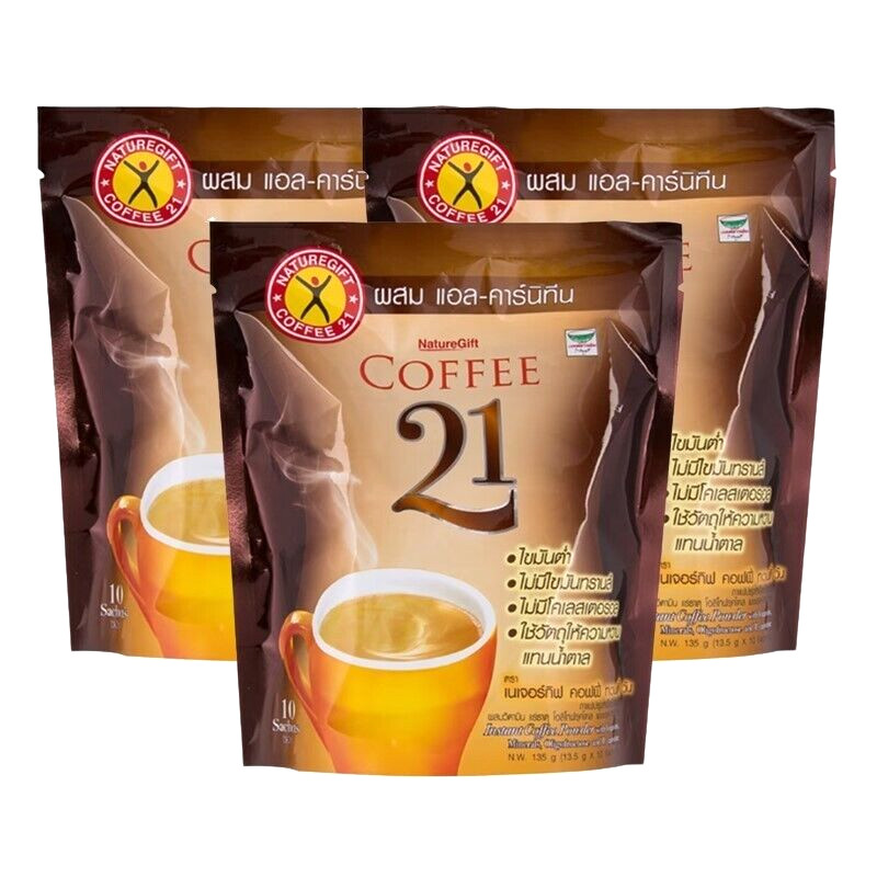 Coffee 21 Naturegift Weight Plus Slimming L-Carnitine Fat Diet Low Carnitine x3